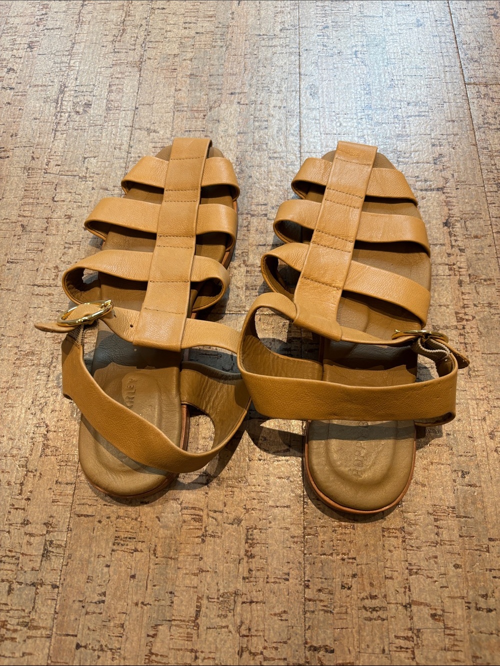 Poppy Barley Tan Strappy Leather Sandals